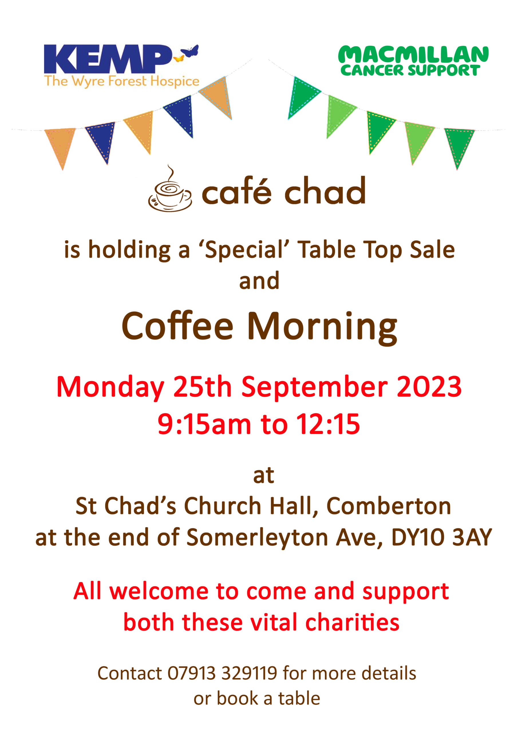 Cafe Chad KEMP/Macmillan Coffee Morning – The Parish of Kidderminster East